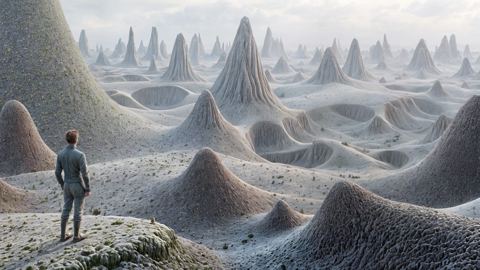 Mystical Fractal Realm in Escher-Inspired Style