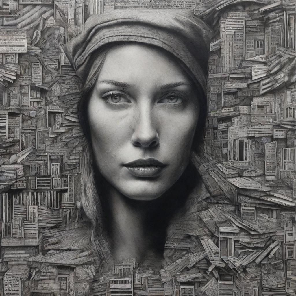 Hyperdetailed Charcoal Drawing for Magazine Cover