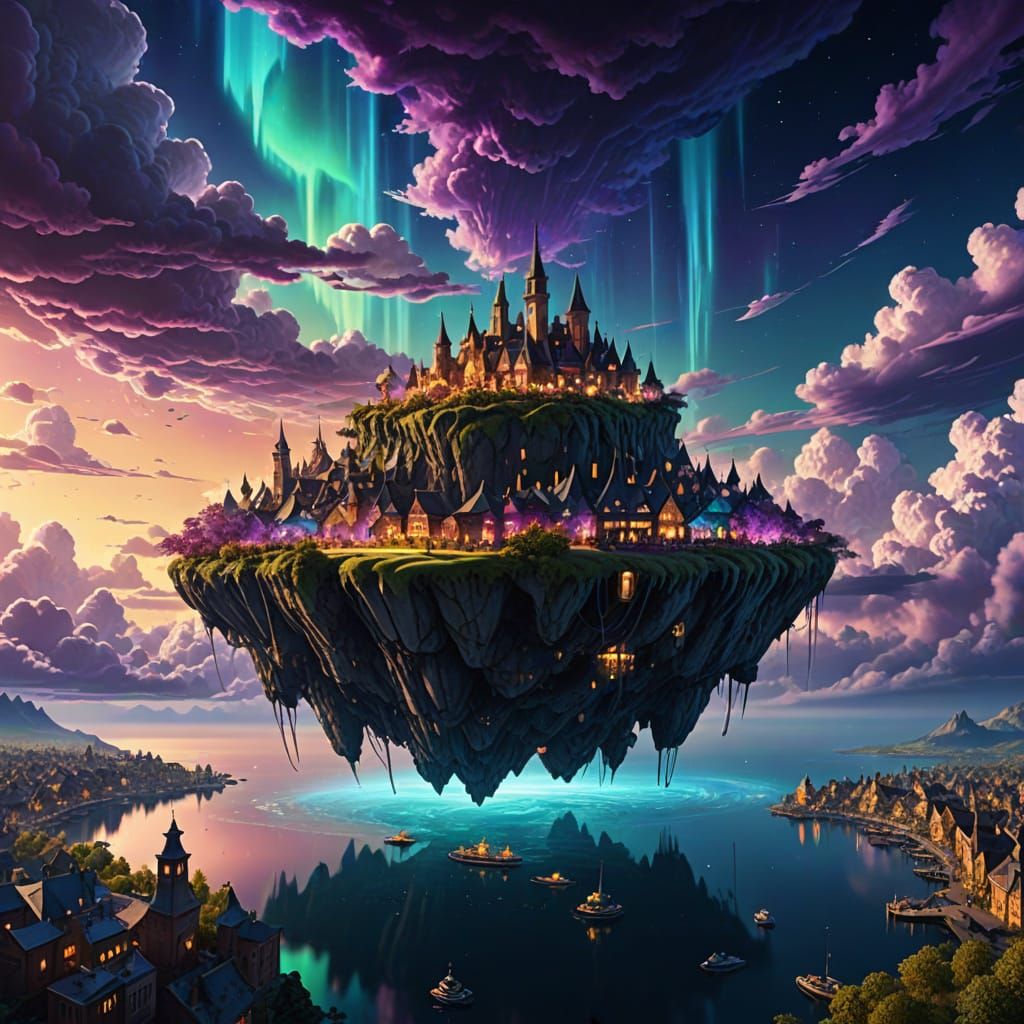 Photographer Captures Floating Island Aurora