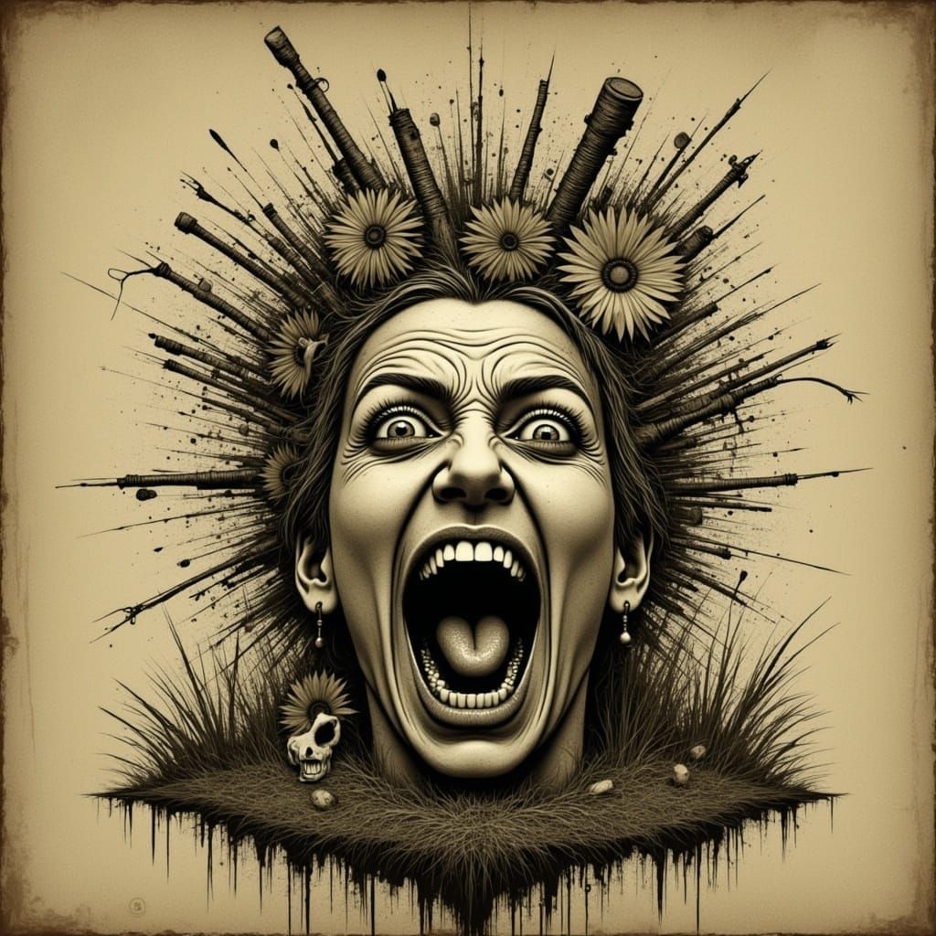 Earth Swallowing Sky: Grunge Boho Poster Art