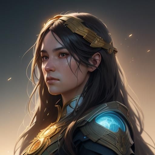 Radiant Man Portrait in Digital Art Style