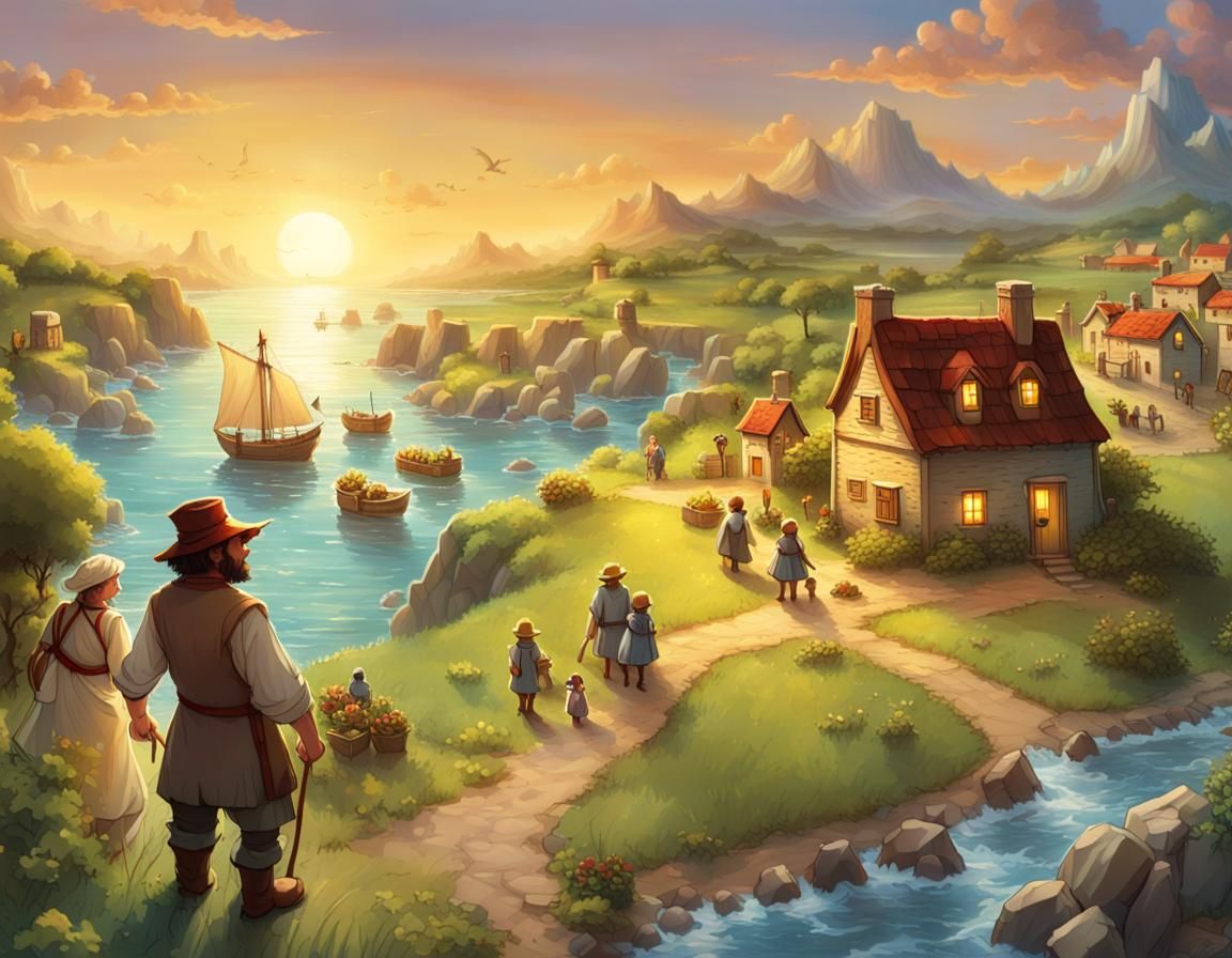 Whimsical Settlers Taming Catan: A Joyful Masterpiece
