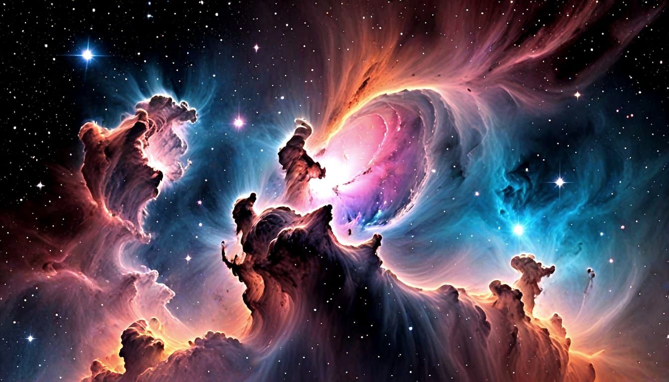 Cosmic Masterpiece of Vibrant Nebula Colors