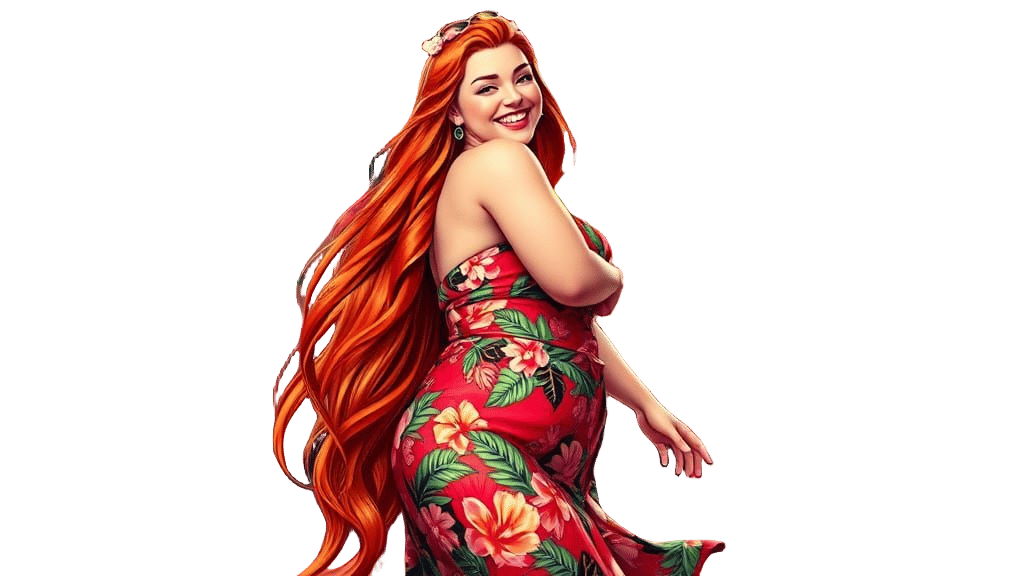 Vibrant Tiki Bar Dancer in Tropical Attire