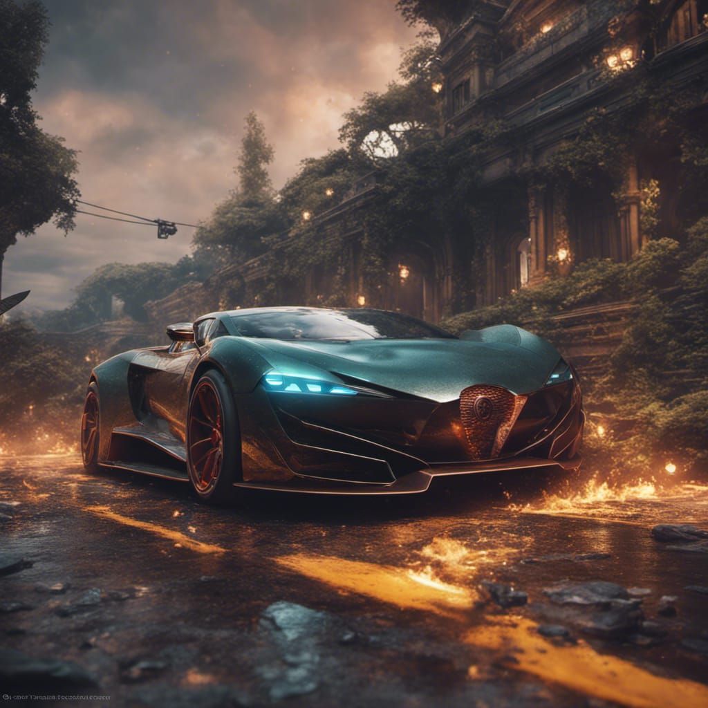 Detailed Matte Painting of a Supercar in 8K