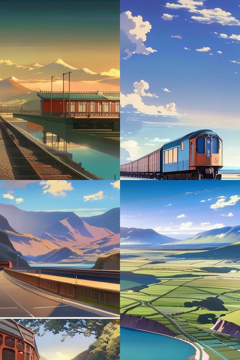 Barrow-in-Furness in Ghibli-Style Railway Poster