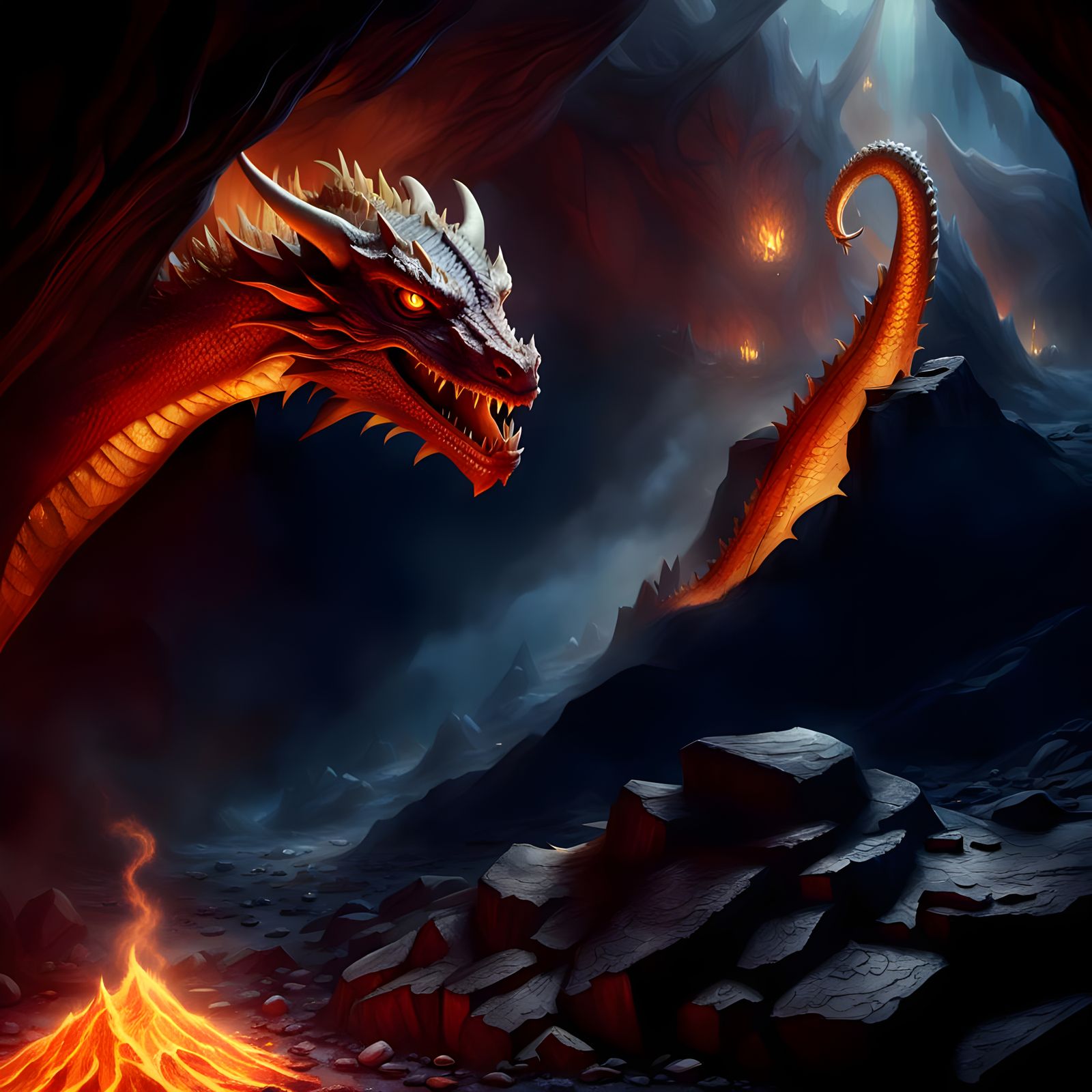 Lord of the Rings: Detailed Smaug Matte Painting