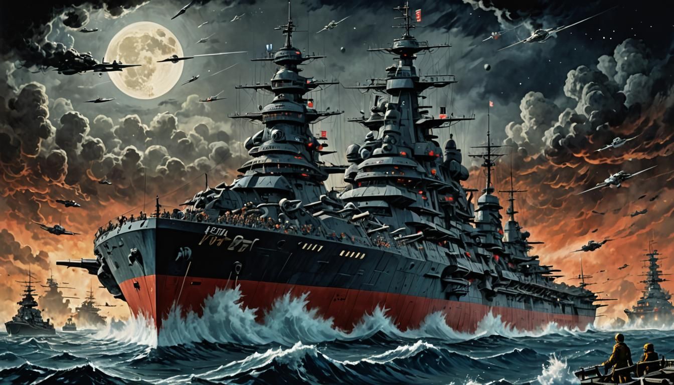 Space Battleship Yamato in Gothic Horror Style