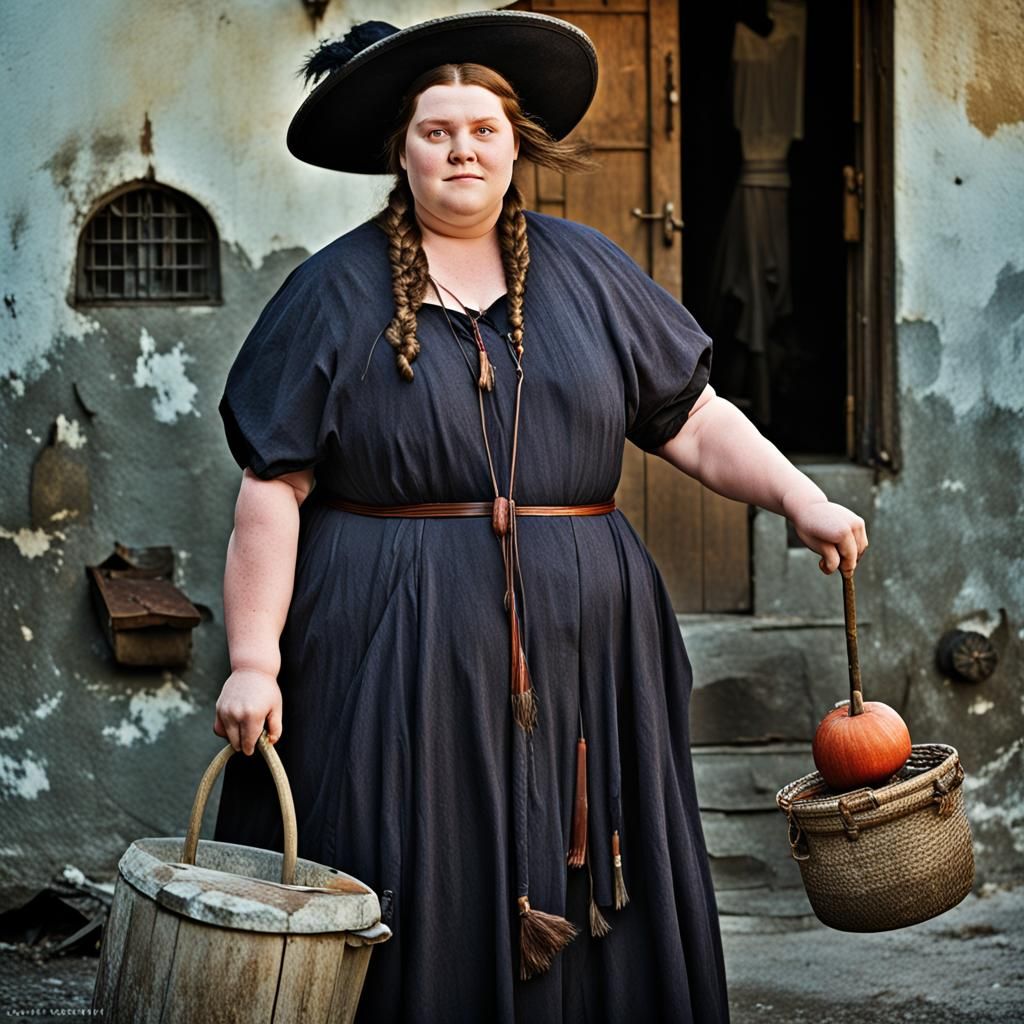 Young Witch Close-Up Portrait in Professional Style