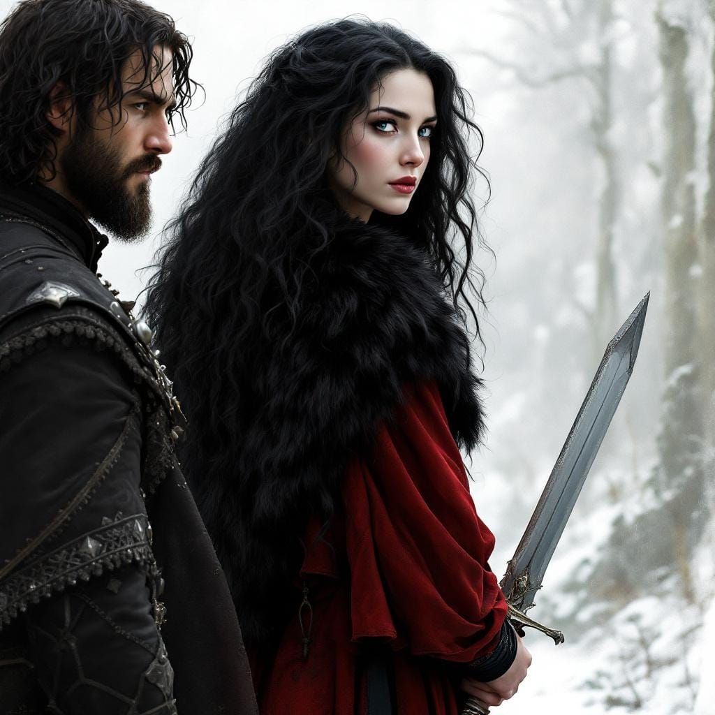 Medieval Woman with Dagger