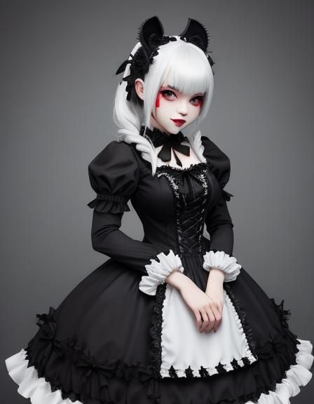 Gothic Lolita Monster Girl Portrait