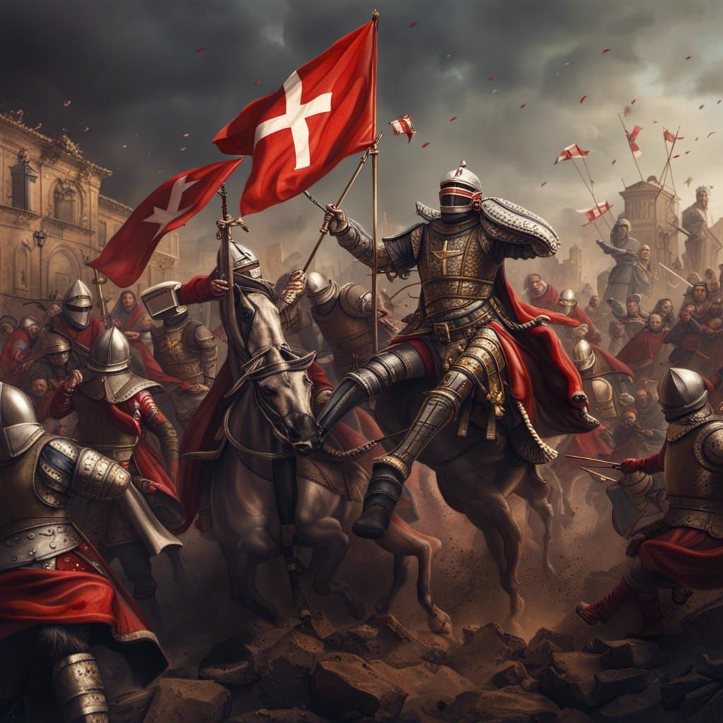 Knights of Malta Battle: Hyperrealistic Masterpiece