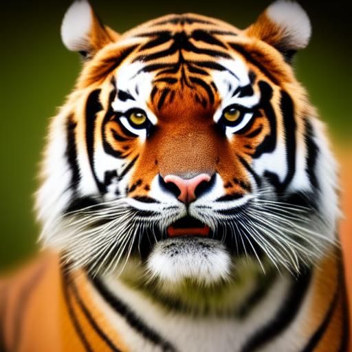 Happy Royal Tiger Portrait in Natural Lighting