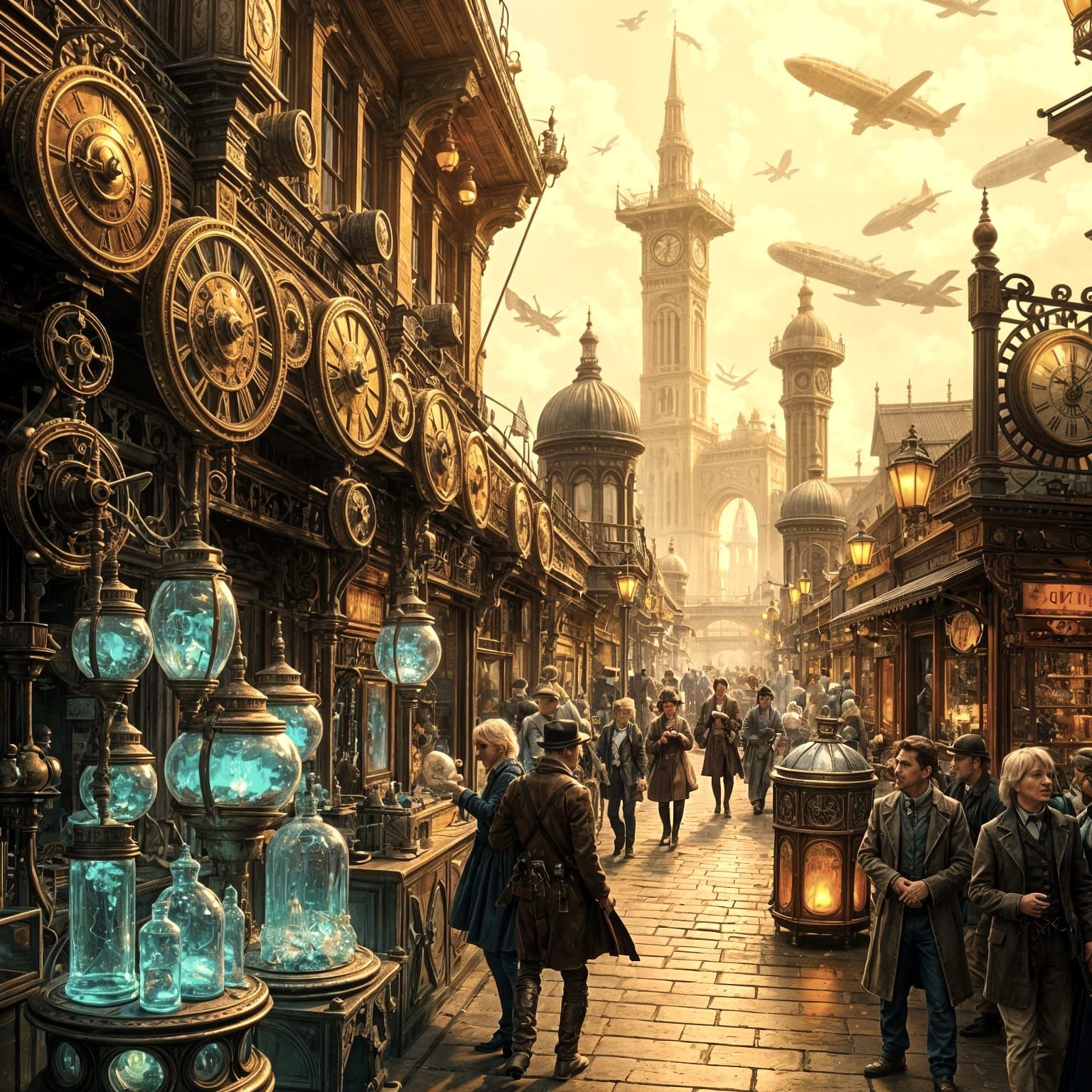 Victorian Steampunk Marketplace in London