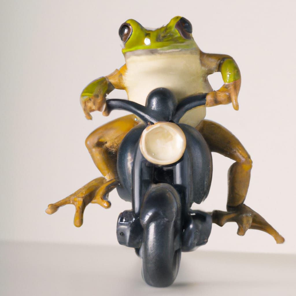 Frog on Motorcycle with Studio Lighting