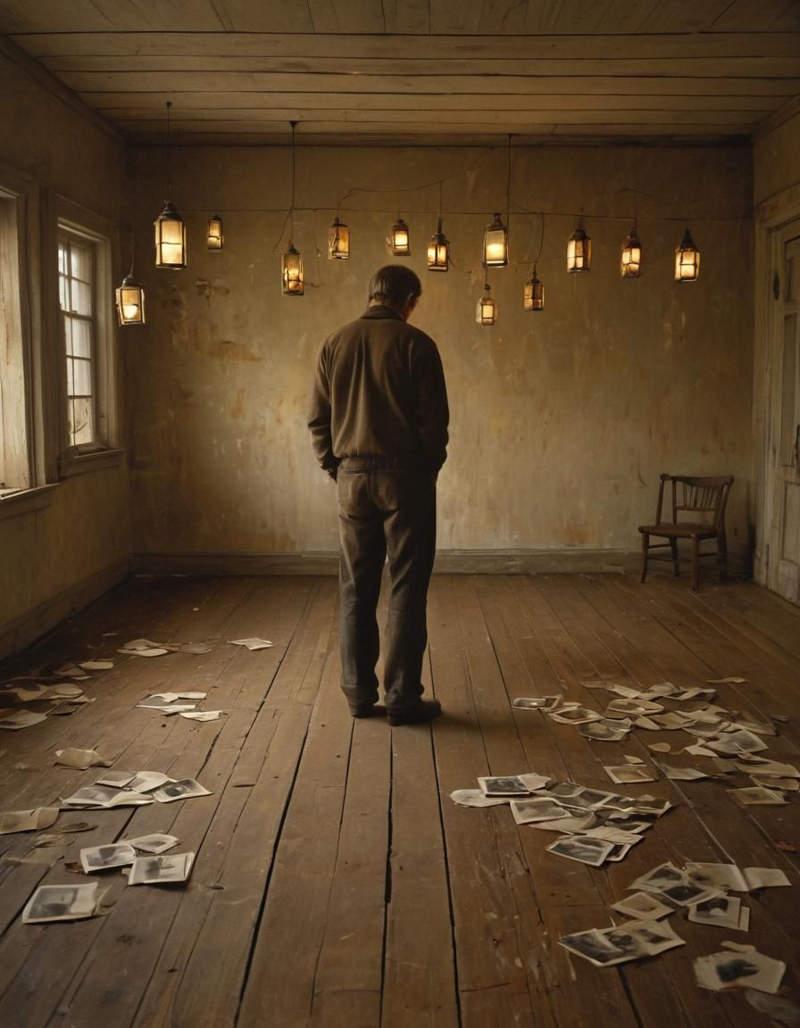 Nostalgic Man in Romantic Realism Style