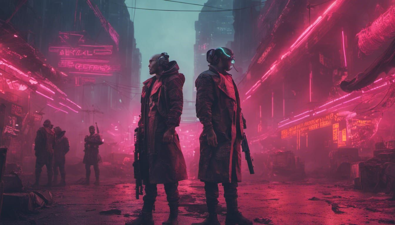 Futuristic Soldiers in Ancient City War Zone