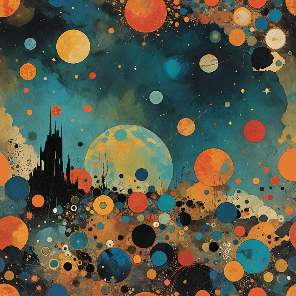 Retro Sci-Fi Book Cover in Odilon Redon Style