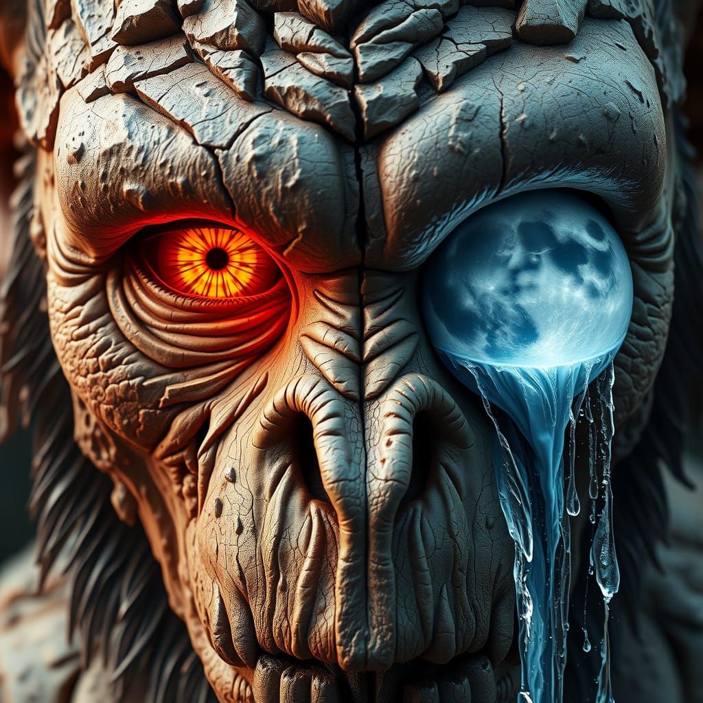 Cosmic Zombie Monkey Monster Clown's Face in Hyper-Realistic...