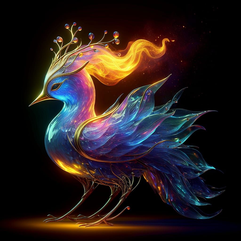 Glowing Glass Aviary in Fantastical Matte Painting Style