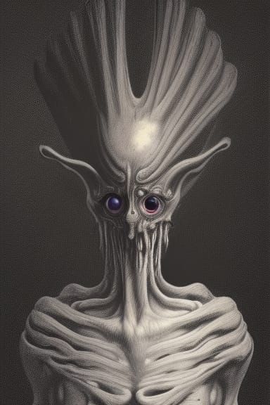 Eerie Jack-in-the-Box Creature Portrait