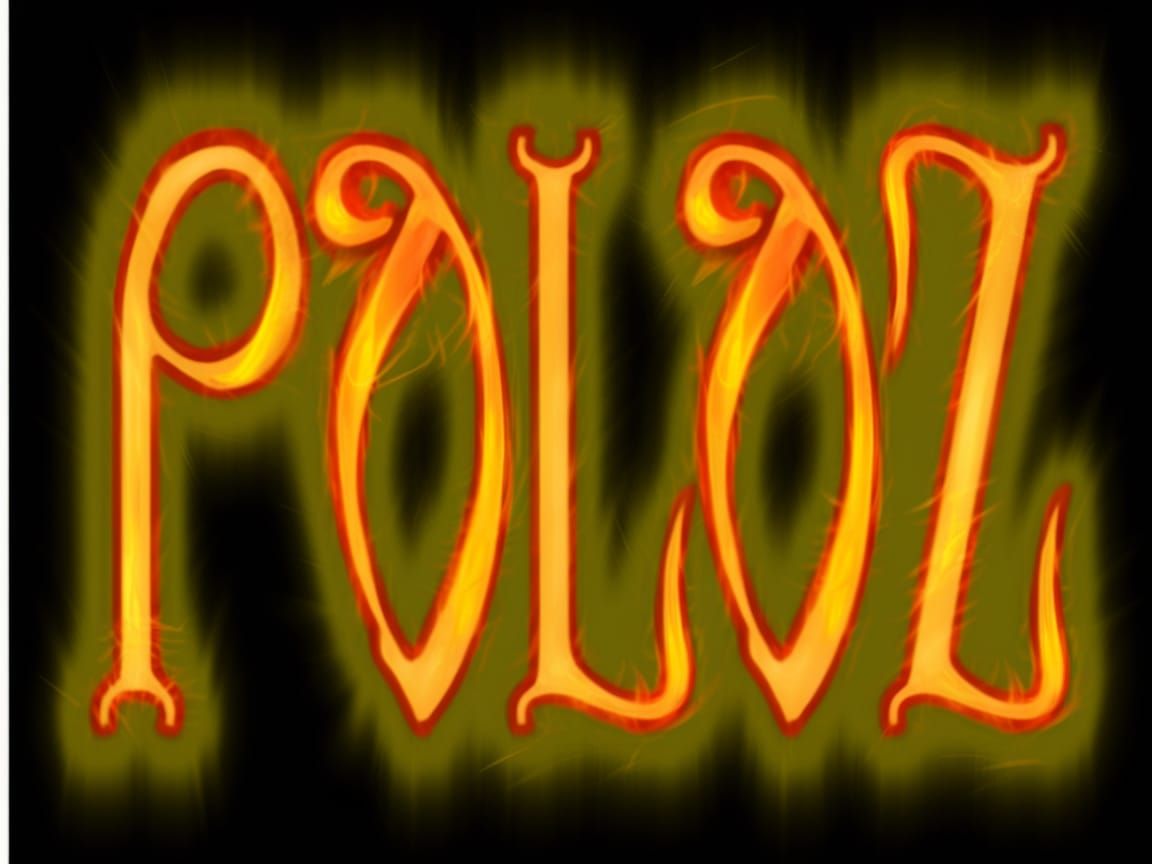 Flaming Cyrillic Letters Dance in Inferno