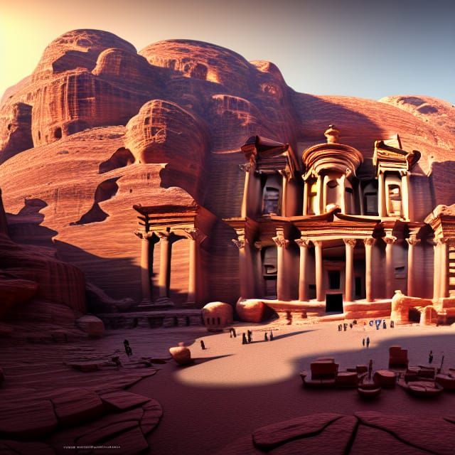Fantastical Matte Painting of Petra, Jordan
