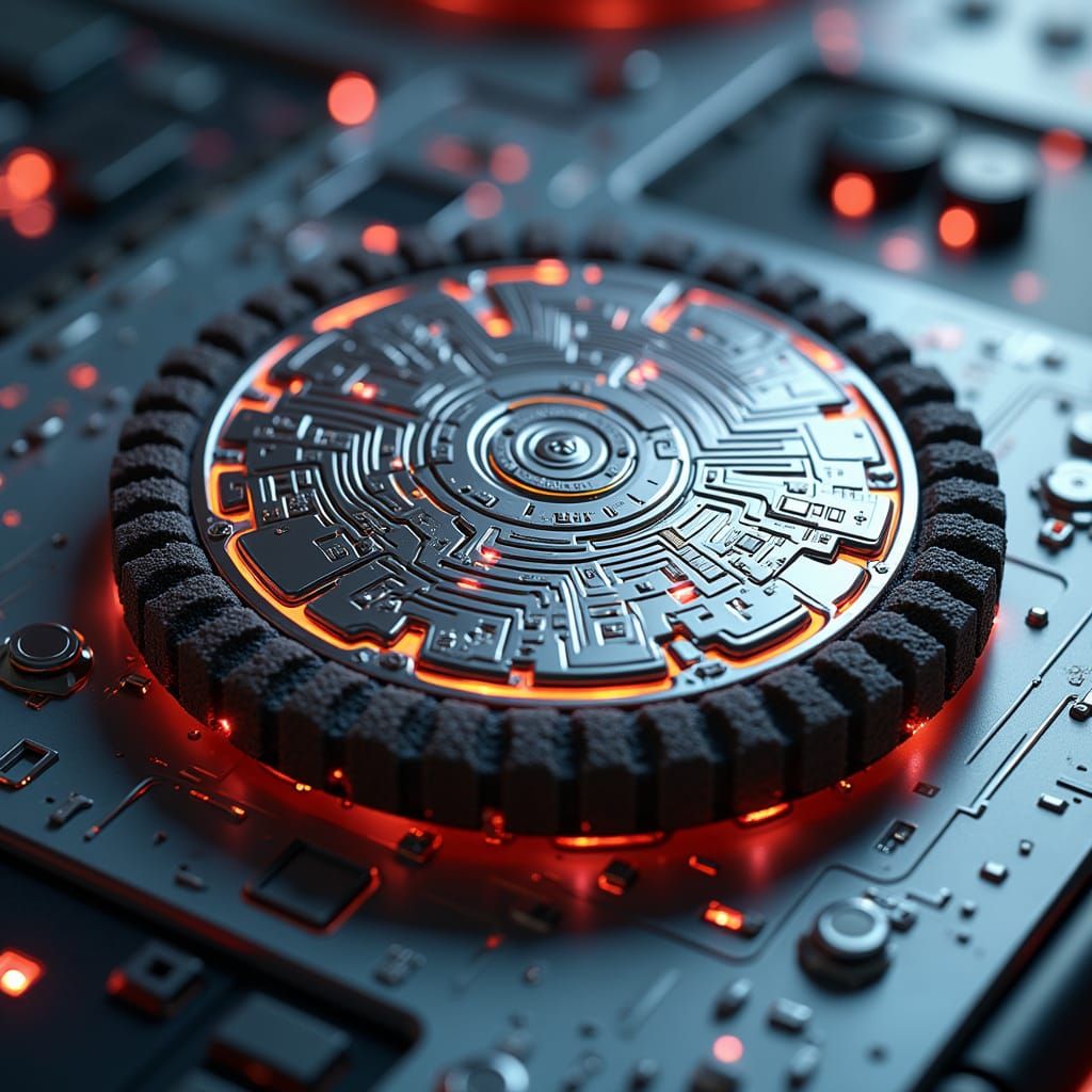 Gleaming Titanium Cookie in Cyberpunk Aesthetic