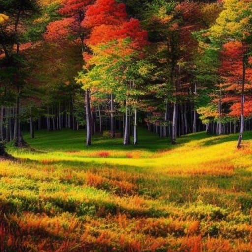 Autumn Meadow: A Digital Matte Painting