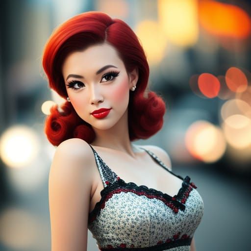 Vintage Pin Up Girl in Soft Focus