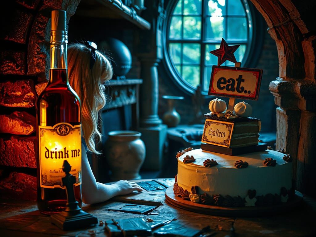 Whimsical Wonderland Scene in Vibrant Oil Painting Style