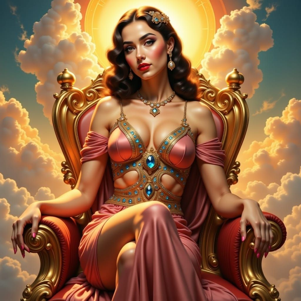 Regal Goddess in Golden Splendor