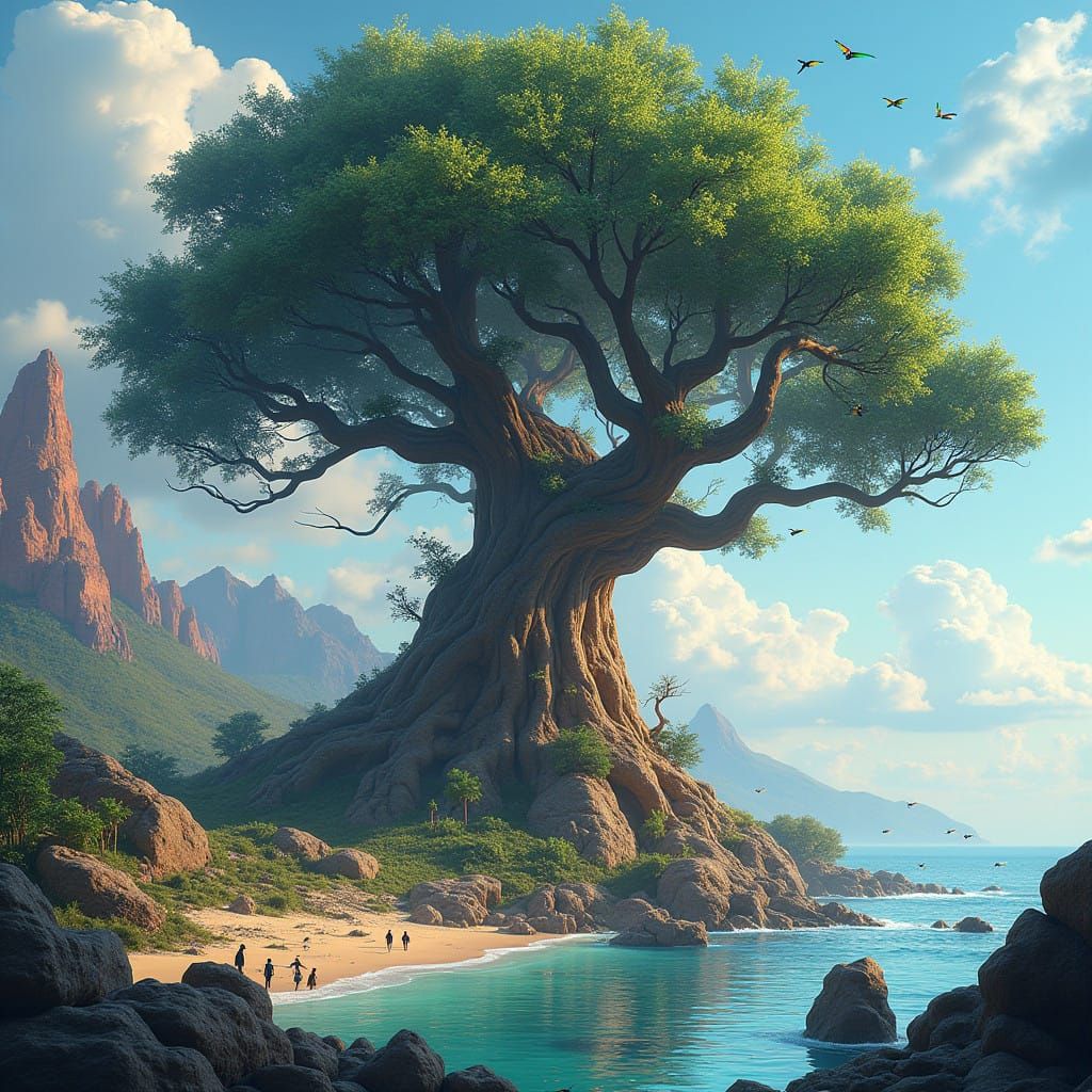 Ancient Tree Shares Earth's Birth Story in Vibrant, Fantasti...