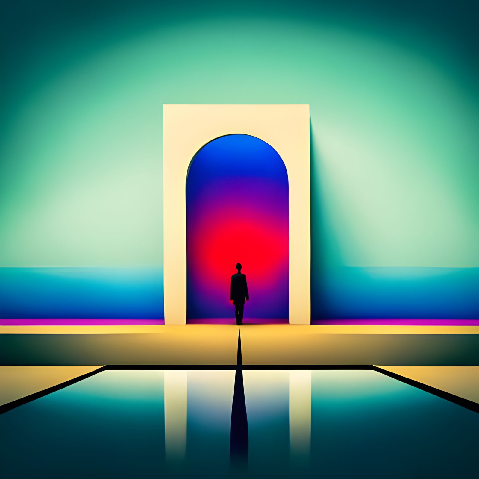 Abstract Minimalist Souls in Geometric Bauhaus Style