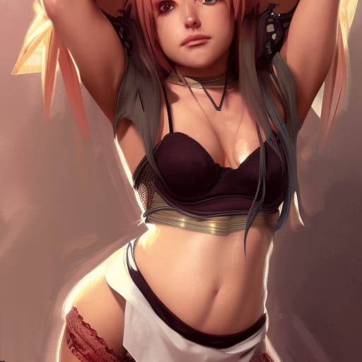 Astolfo in Thigh Highs, Detailed Digital Portrait