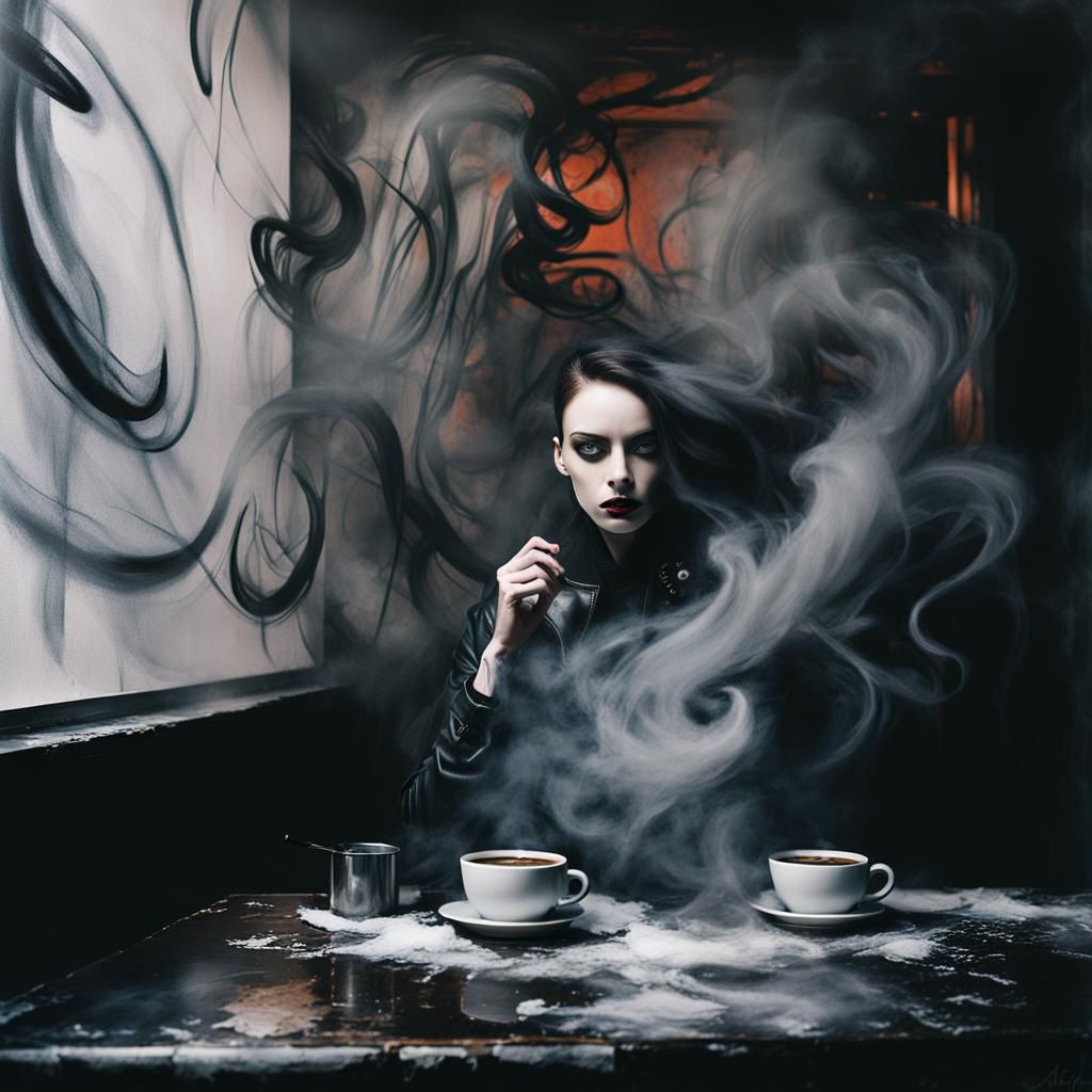Goth Coffee Shop Mystery Unfolds in Bold, Dark Colors