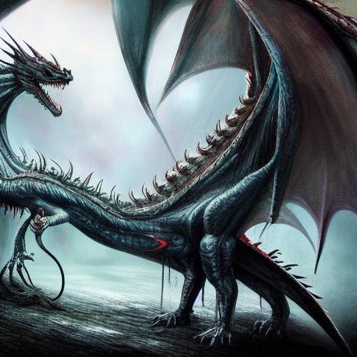 Psychedelic Dragon Biting Tail in Dreamcore Art