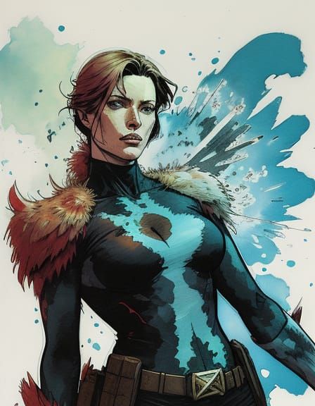 Ethereal Goddess of Spring in Vibrant Watercolor