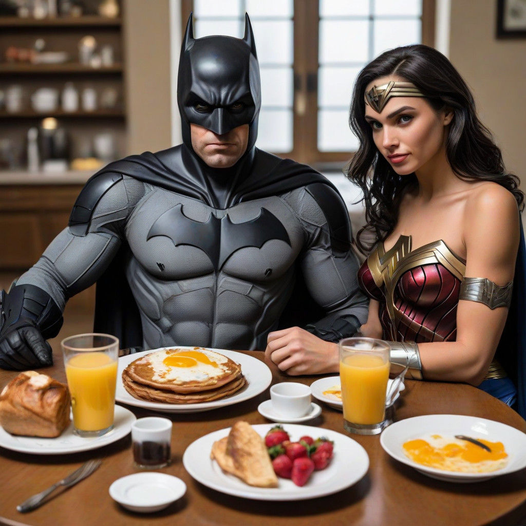 Dynamic Duo Share Morning Meal in Cozy Setting