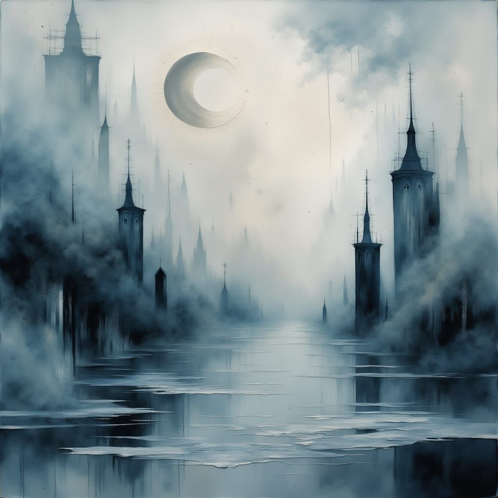 Dreamy Surrealist Artwork with Hazy Drifting Colors