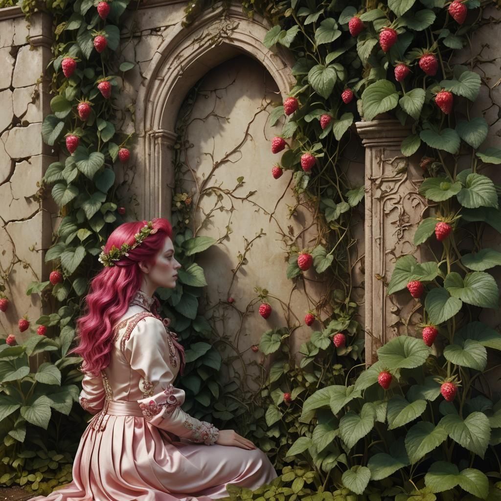 Young Lady in a Field: Detailed Matte Painting