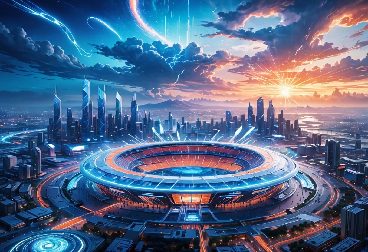 Futuristic Sports Stadium Concept Art in 3199