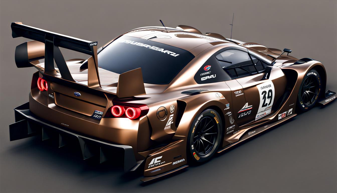 Subaru SUPER GT 500 Le Mans: Ultrarealistic Bronze Race Car