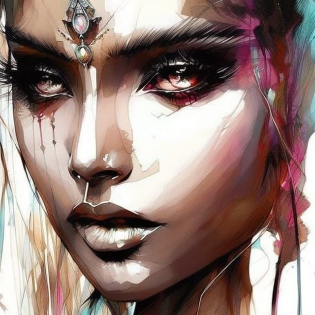 Detailed Portrait of Beautiful Indian Girl, Photorealistic D...