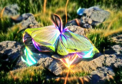Holographic Butterfly in Hyperreal Sunshine