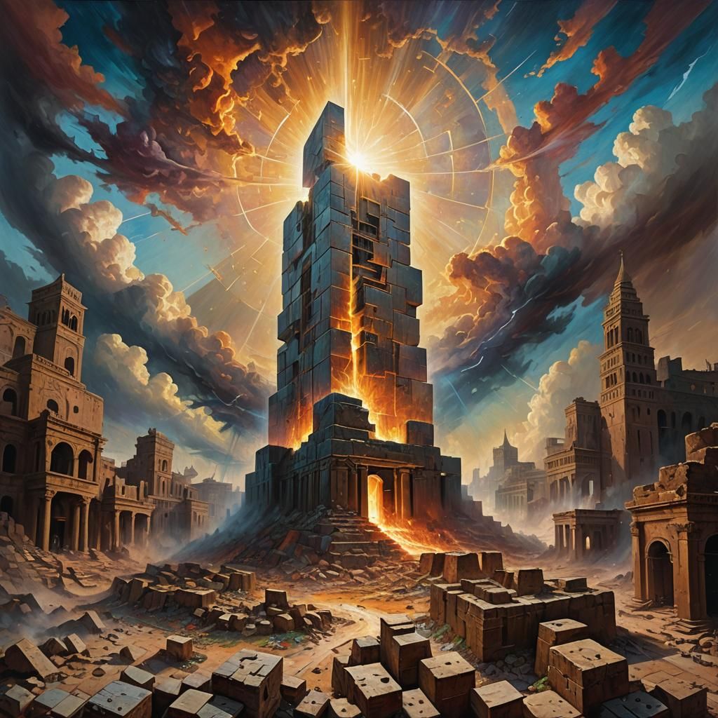 Apocalyptic Landscape: New Jerusalem Descends as Oil Paintin...