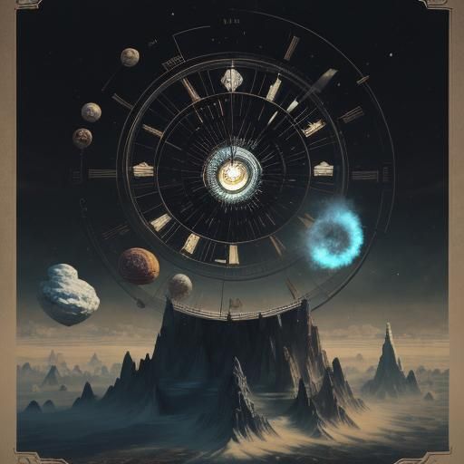 Vaporizing Clock in Psychedelic Abstract Style