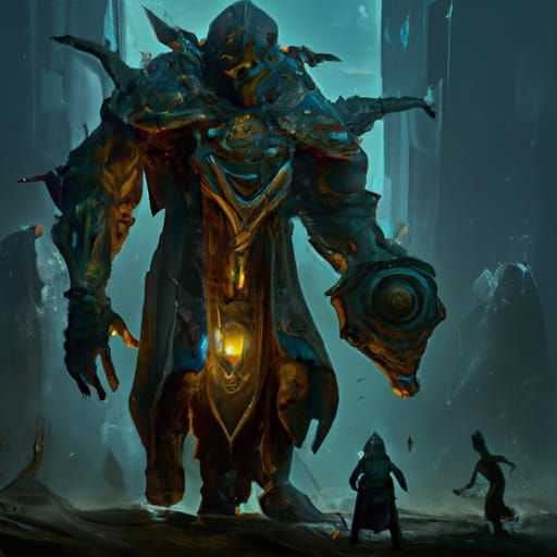 Doomguy in Dark Fantasy Style