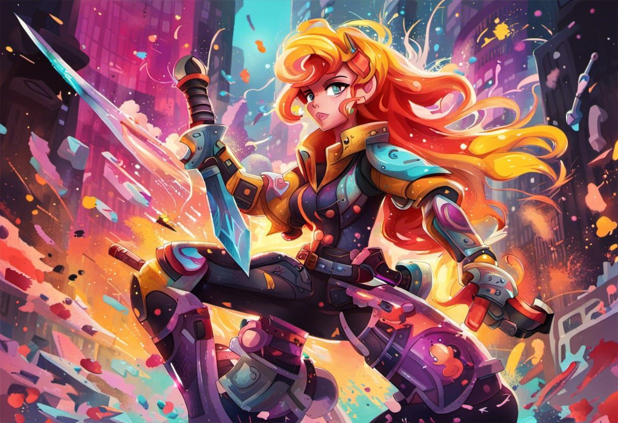 Sunset Shimmer and Starlight Glimmer Sci-Fi Fight