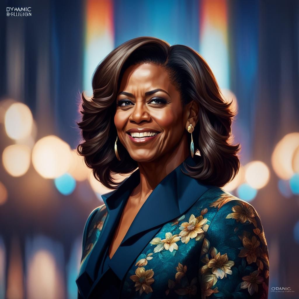 Michelle Obama Portrait in Hyperrealistic Style